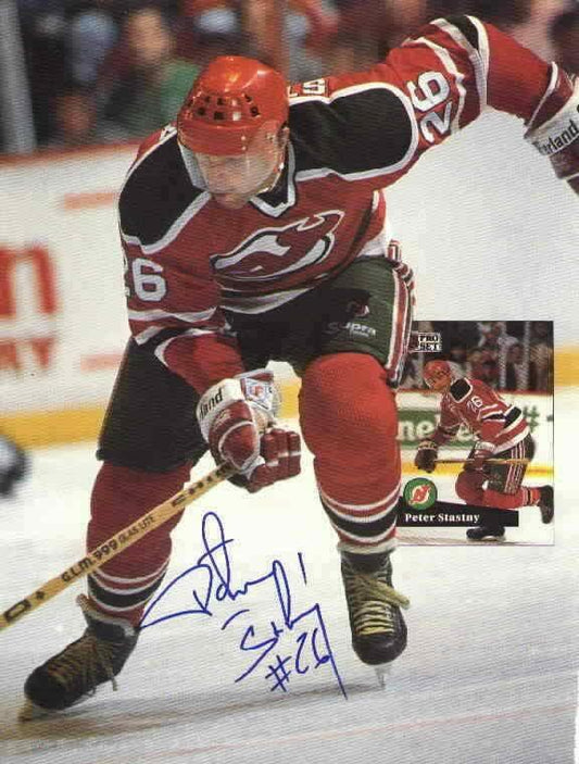 Peter Stastny signed NJ Devils Beckett hockey cover photo - AutographsForSale.com