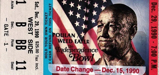 1990 Independence Bowl football ticket stub (Maryland 34 Louisiana Tech Bulldogs 34) - AutographsForSale.com