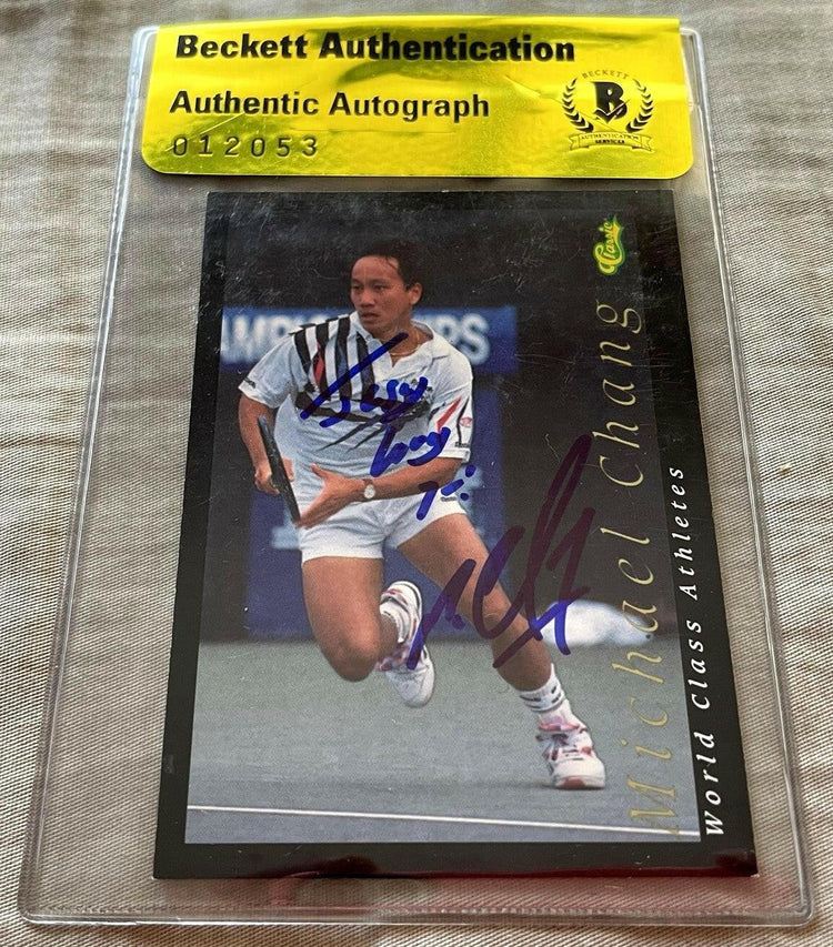 Michael Chang signed 1992 Classic tennis card BAS certified - AutographsForSale.com