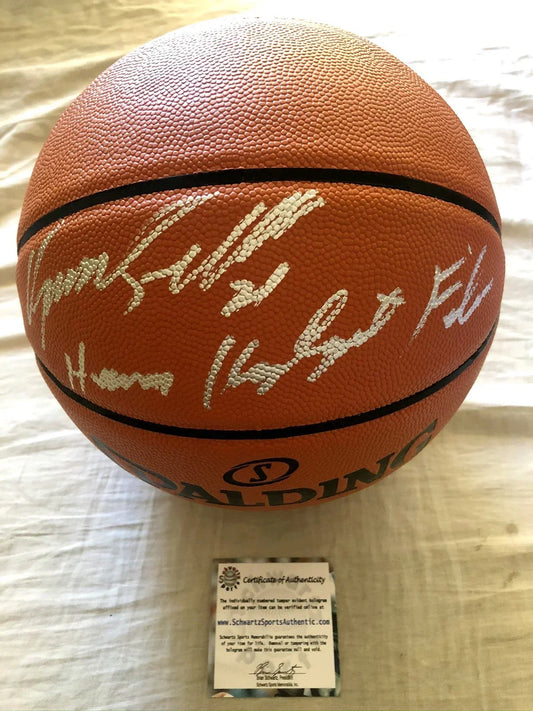 Dominique Wilkins Hawks signed NBA basketball w/ Human Highlight Film Schwartz - AutographsForSale.com