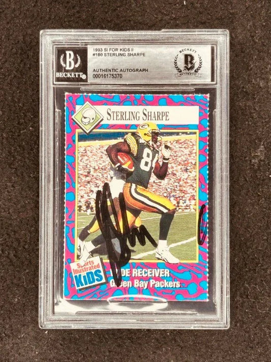 Sterling Sharpe signed Packers 1993 SI for Kids card BAS certified - AutographsForSale.com