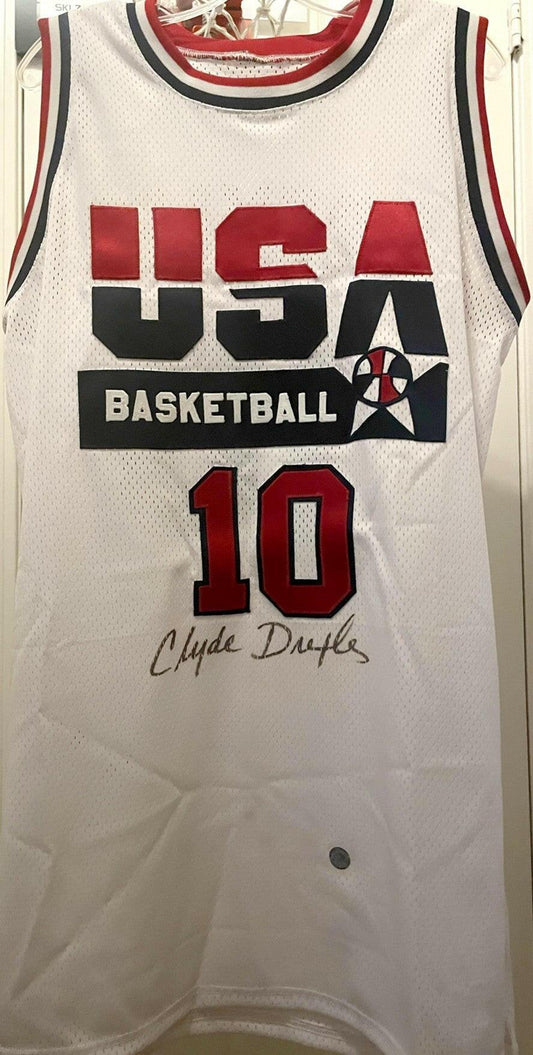 Clyde Drexler autographed 1992 USA Dream Team stitched jersey (SCHWARTZ) - AutographsForSale.com