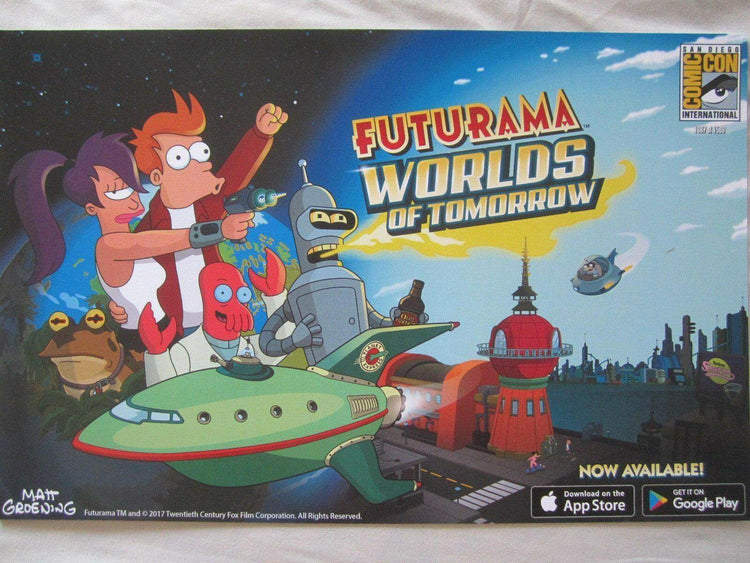 Futurama Worlds of Tomorrow 2017 SDCC exclusive poster 1500 - AutographsForSale.com