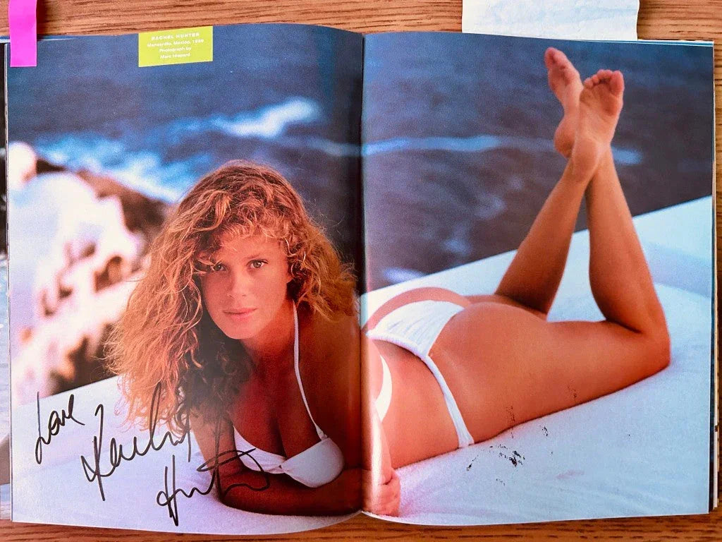 2 Rachel Hunter signed SI Swimsuit 2 photo spreads with Love - AutographsForSale.com