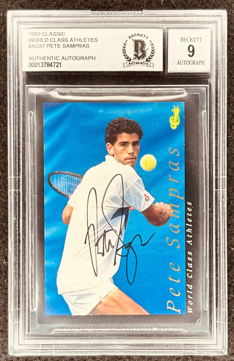 Pete Sampras signed 1992 Classic tennis card BAS certified grade 9 - AutographsForSale.com