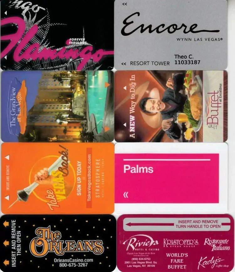 Las Vegas casino & hotel 10 different room keys (Flamingo Palms Riviera) - AutographsForSale.com