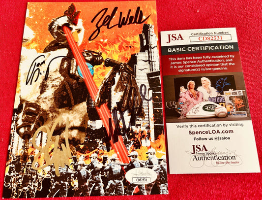 Seth Green Tom Root Matthew Senreich Zeb Wells autographed Robot Chicken 2014 Comic-Con 5x7 card JSA - AutographsForSale.com