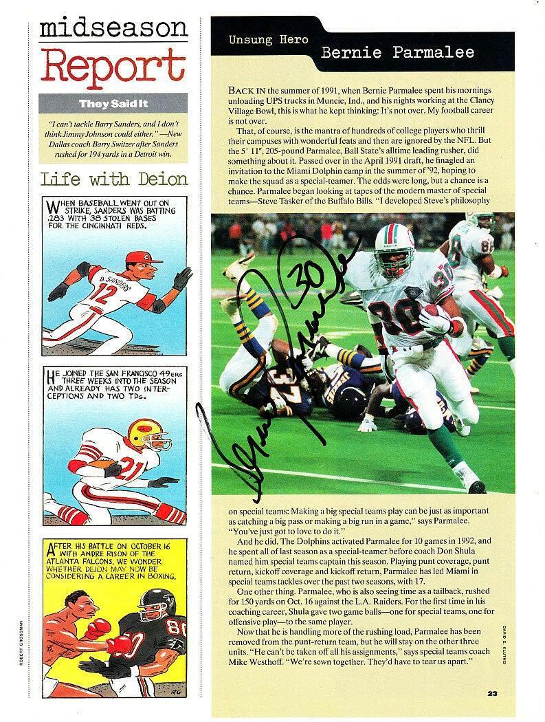 Bernie Parmalee autographed Miami Dolphins magazine photo - AutographsForSale.com