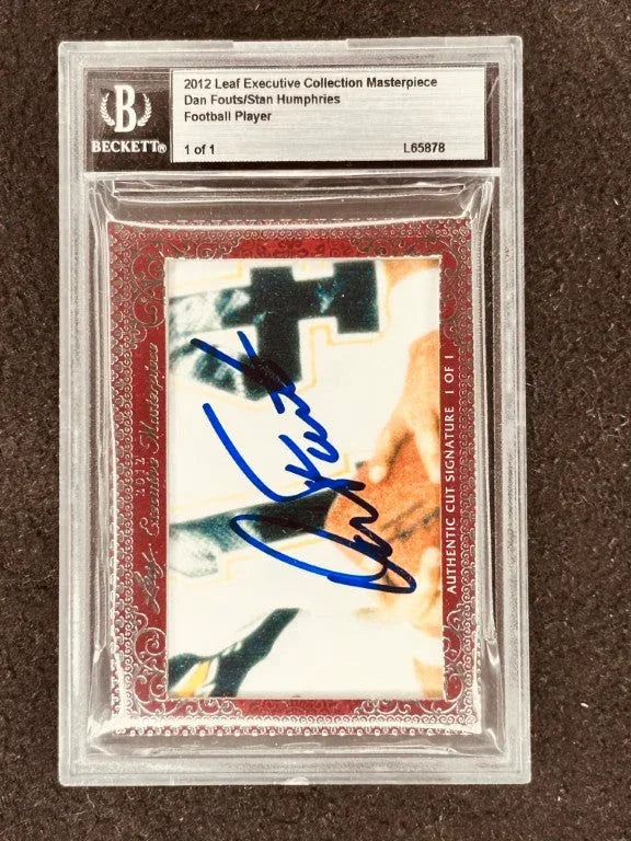 Dan Fouts & Stan Humphries 2012 Leaf Masterpiece Cut Signature certified signed card 1/1 JSA Chargers - AutographsForSale.com