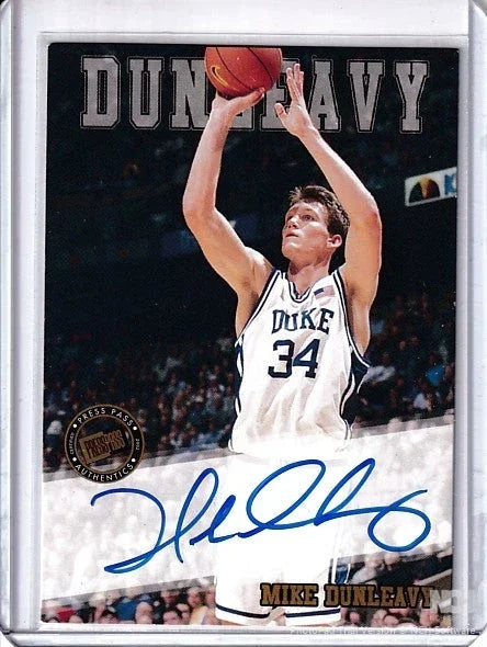 Mike Dunleavy certified autograph Duke Blue Devils 2002 Press Pass card - AutographsForSale.com