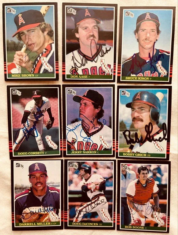 9 signed 1985 Donruss California Angels cards Bob Boone Doug DeCinces Bobby Grich - AutographsForSale.com