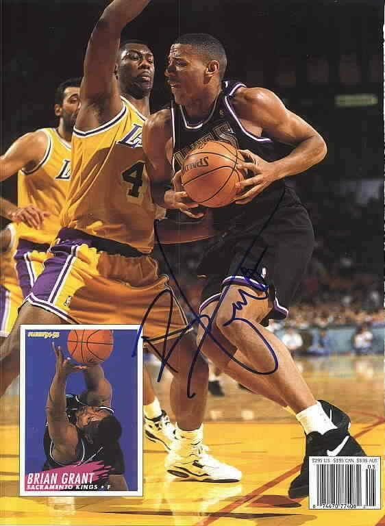 Brian Grant signed Sacramento Kings Beckett basketball cover photo - AutographsForSale.com