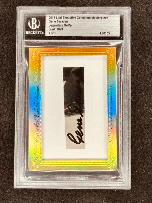 Gene Sarazen 2014 Leaf Masterpiece Cut Signature certified autograph golf card 1/1 JSA - AutographsForSale.com
