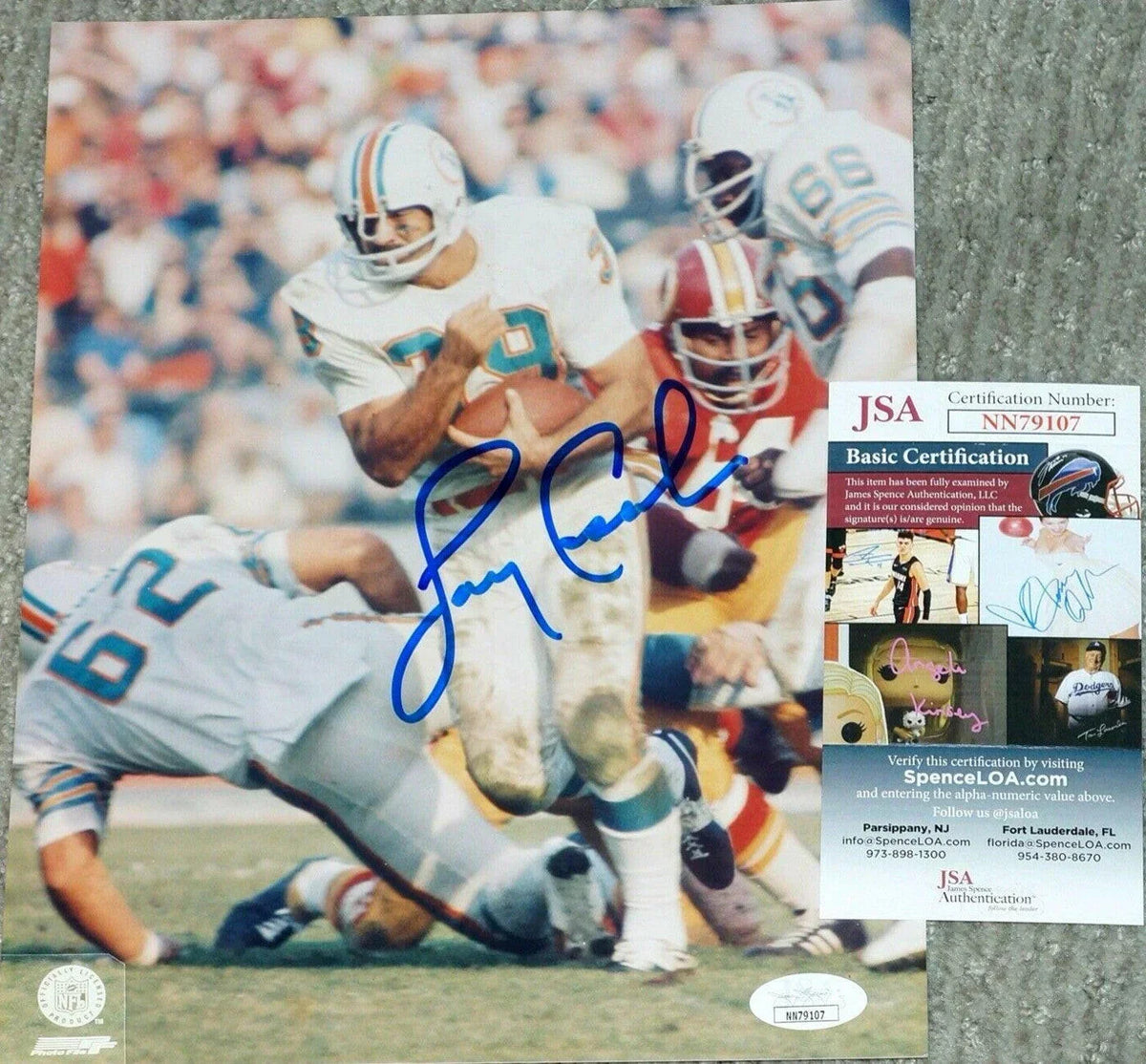 Larry Csonka autographed Miami Dolphins 8x10 photo JSA - AutographsForSale.com