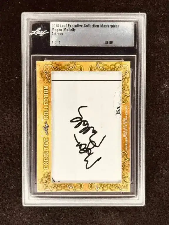 Megan Mullally 2018 Leaf Masterpiece Cut Signature certified signed card 1/1 JSA Will & Grace - AutographsForSale.com