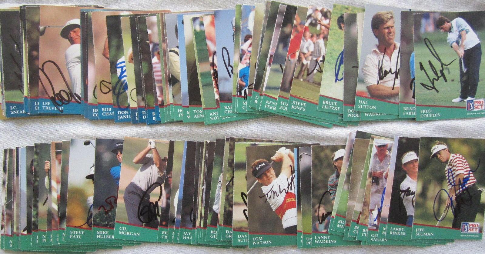 Partial set of 121 autographed 1991 Pro Set PGA Tour golf cards Fred Couples John Daly RC Gary Player Tom Watson - AutographsForSale.com