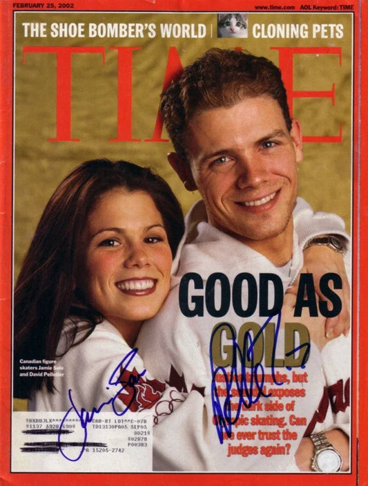 David Pelletier & Jamie Sale signed 2002 Olympics Time magazine JSA - AutographsForSale.com