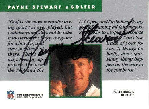 Payne Stewart certified signed 1991 NFL Pro Line Portraits golf card - AutographsForSale.com