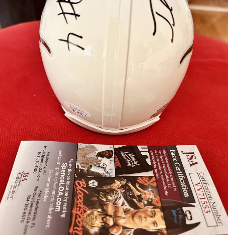 Jamaal Charles Limas Sweed signed Texas Longhorns mini helmet JSA - AutographsForSale.com