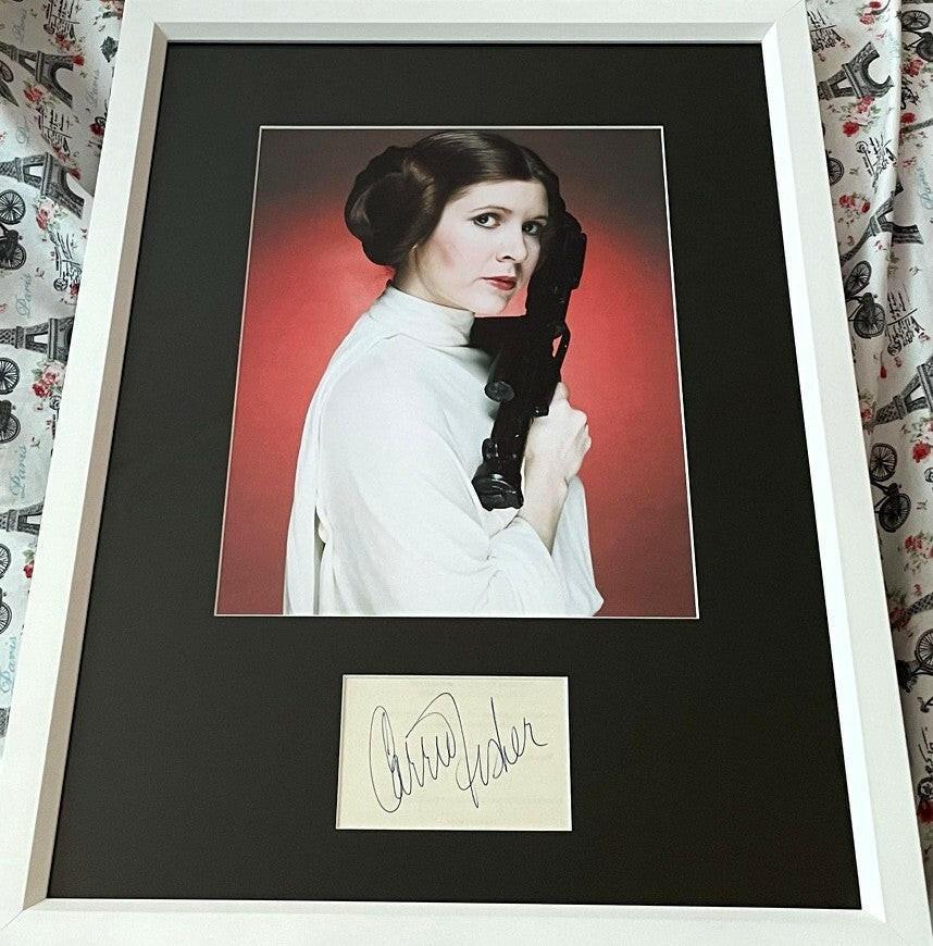 Carrie Fisher autograph framed Princess Leia Star Wars 8x10 photo JSA - AutographsForSale.com