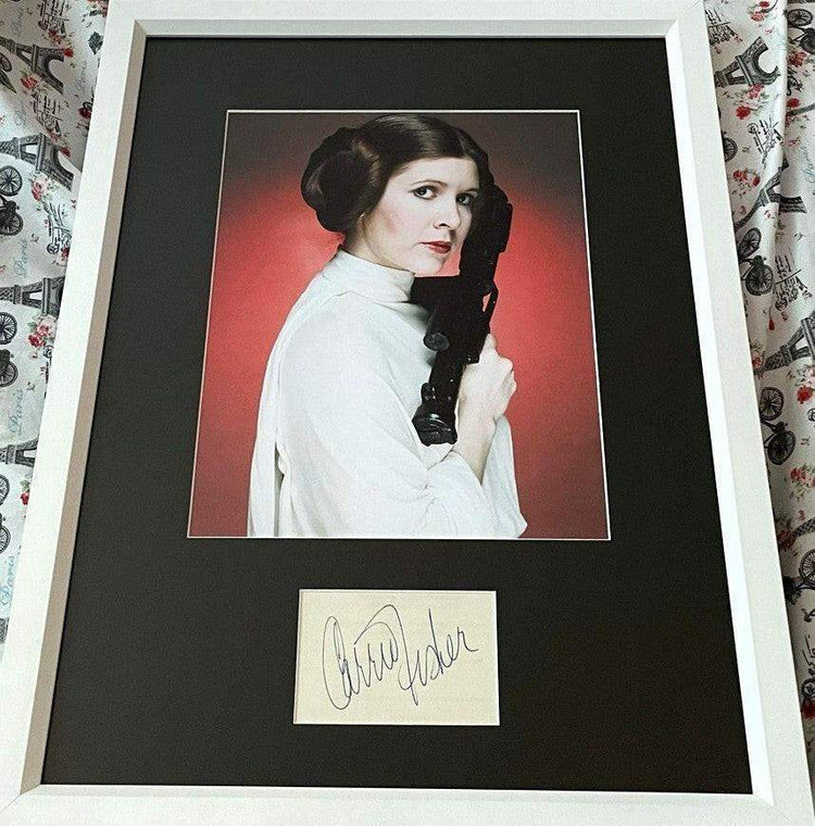 Carrie Fisher autograph framed Princess Leia Star Wars 8x10 photo JSA - AutographsForSale.com