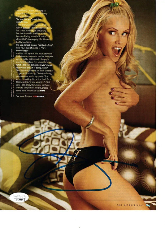 Jenny McCarthy autographed 2005 FHM magazine sexy photo JSA - AutographsForSale.com