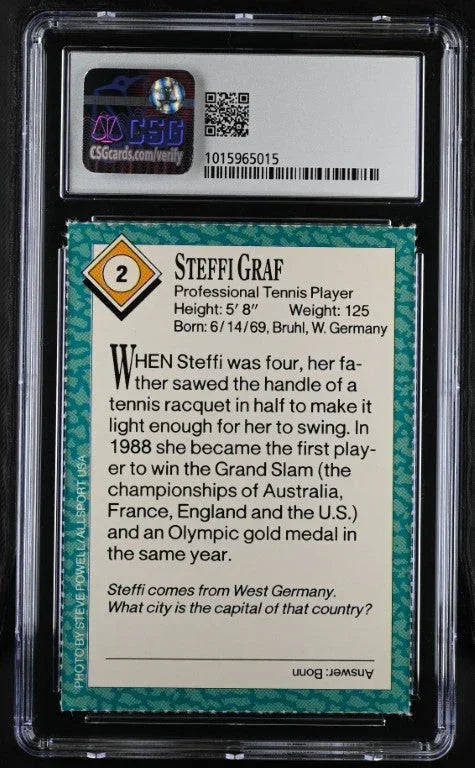 Steffi Graf 1989 SI for Kids tennis card CSG grade 8.5 - AutographsForSale.com