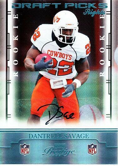 Dantrell Savage Oklahoma St certified signed 2008 Playoff Prestige RC - AutographsForSale.com