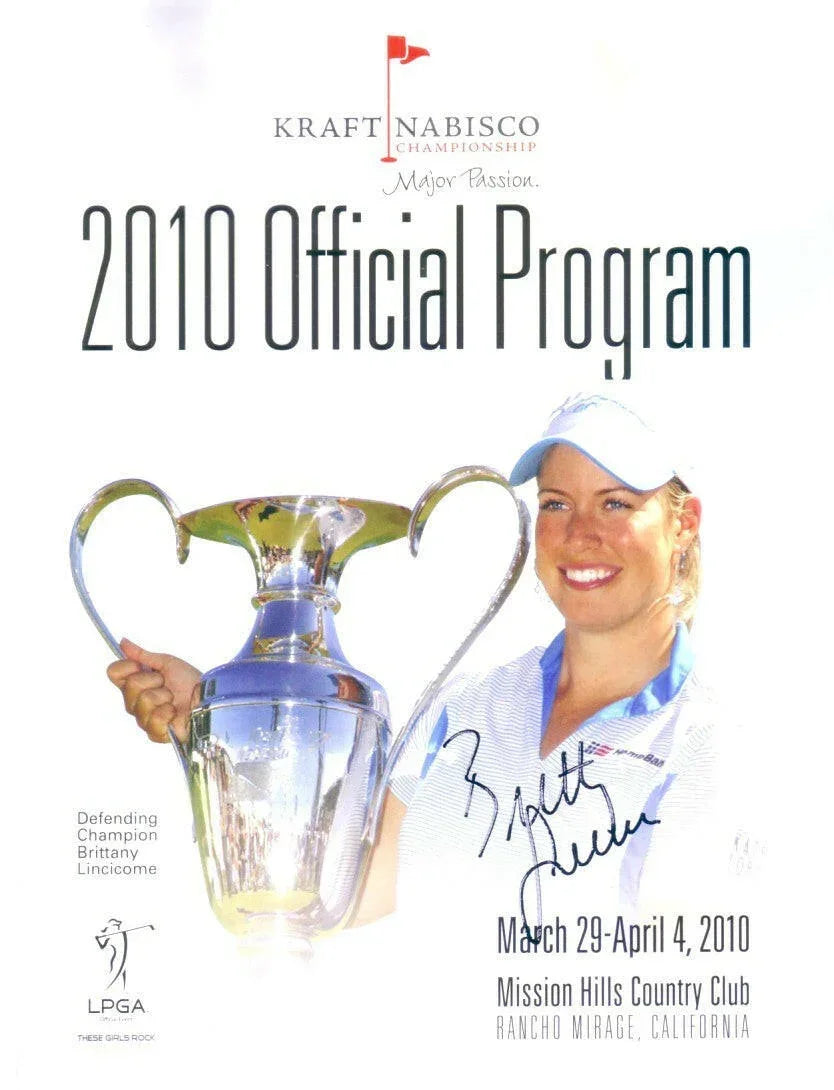 Brittany Lincicome signed 2010 LPGA Kraft Nabisco golf program - AutographsForSale.com