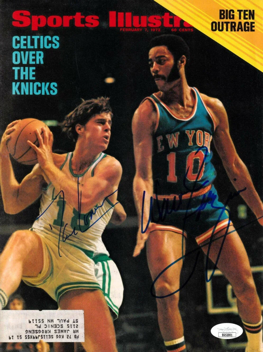 Dave Cowens & Walt Frazier signed 1972 Sports Illustrated cover JSA - AutographsForSale.com