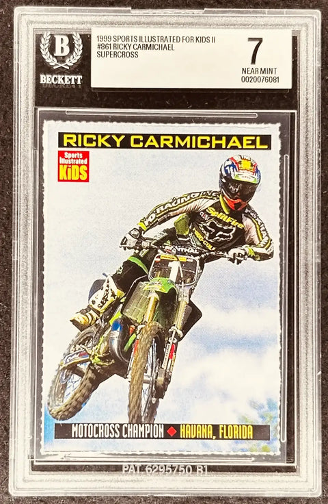 Ricky Carmichael 1999 Sports Illustrated for Kids II Supercross card, Beckett graded 7 Near Mint