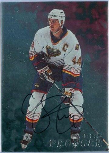 Chris Pronger certified signed St Louis Blues 1998-99 Be A Player card - AutographsForSale.com