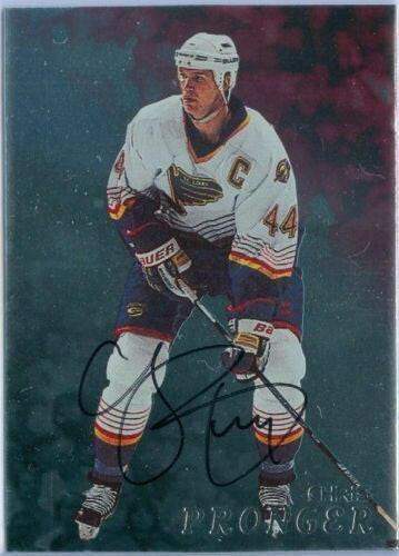 Chris Pronger certified signed St Louis Blues 1998-99 Be A Player card - AutographsForSale.com