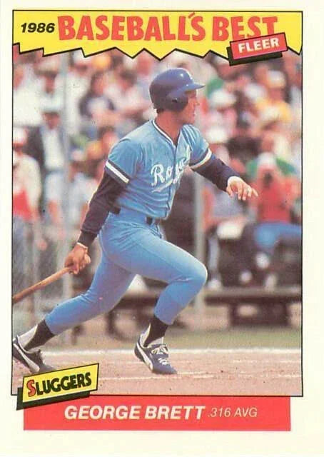 George Brett KC Royals 1986 Fleer Sluggers vs Pitchers card - AutographsForSale.com