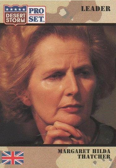 Margaret Thatcher 1991 Pro Set Desert Storm card - AutographsForSale.com