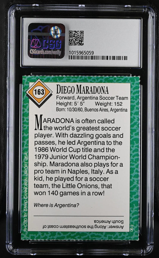 Diego Maradona 1990 Sports Illustrated for Kids soccer card CSG 8 Argentina - AutographsForSale.com