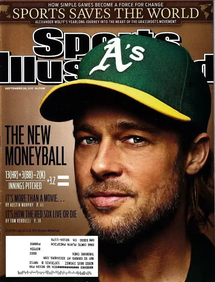 Brad Pitt Moneyball movie 2011 Sports Illustrated magazine issue - AutographsForSale.com