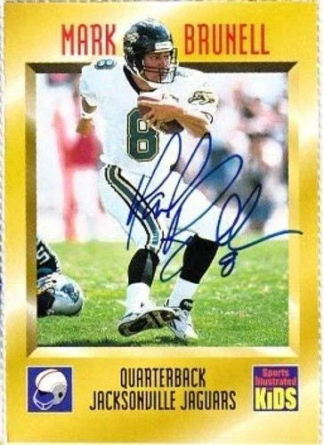 Mark Brunell signed Jacksonville Jaguars 1997 SI for Kids card - AutographsForSale.com