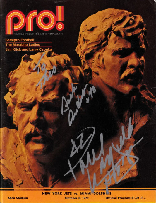 Paul Warfield & Dick Anderson signed 1972 Dolphins program To Theo - AutographsForSale.com