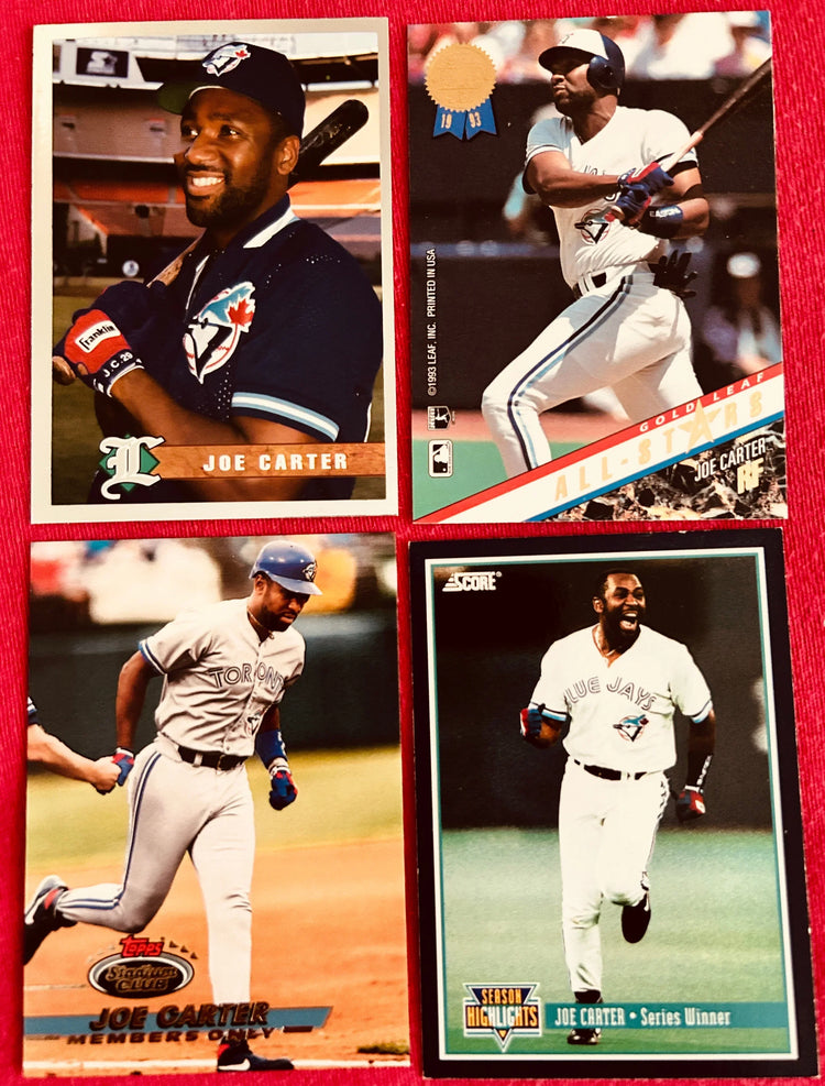4 Joe Carter Blue Jays cards 1993 Leaf All-Stars Legends & Stadium Club Members Only - AutographsForSale.com