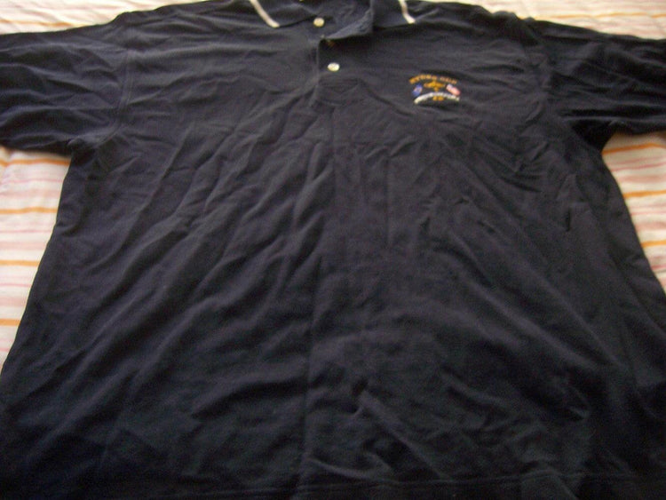 2002 Ryder Cup Belfry Cutter Buck black golf Shirt Medium - AutographsForSale.com