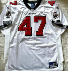 John Lynch Buccaneers 1998 to 2001 Adidas game model white jersey - AutographsForSale.com