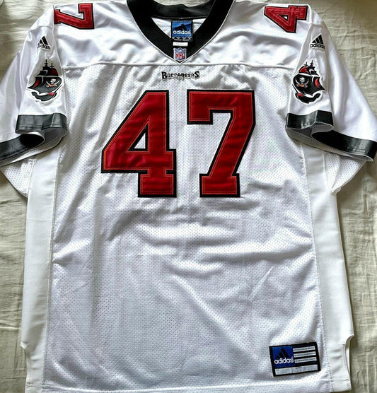 John Lynch Tampa Bay Buccaneers 1998 to 2001 authentic Adidas game model white stitched jersey - AutographsForSale.com