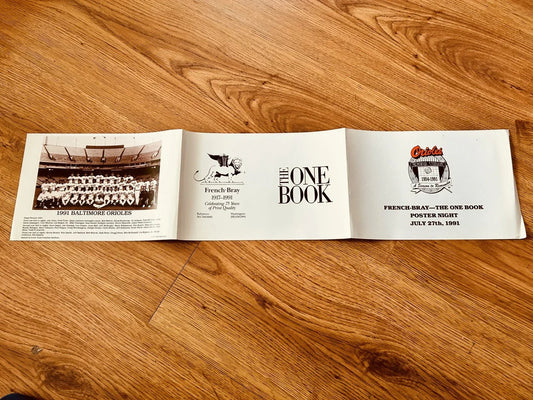 Orioles Memorial Stadium 1991 Last Opening Day French-Bray foldout poster - AutographsForSale.com