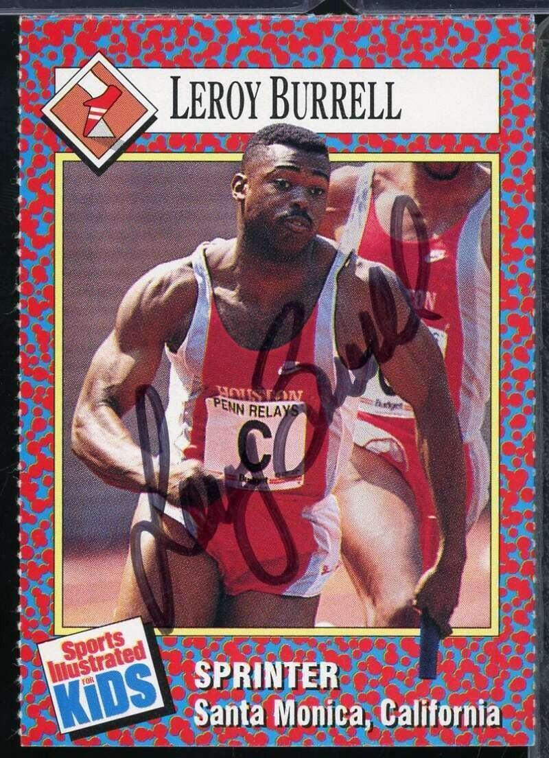 Leroy Burrell autographed 1991 Sports Illustrated for Kids card - AutographsForSale.com