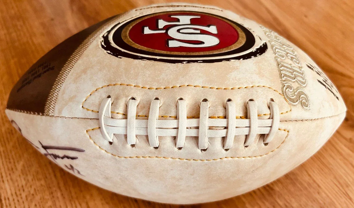 Ronnie Lott autographed SF 49ers logo football JSA - AutographsForSale.com