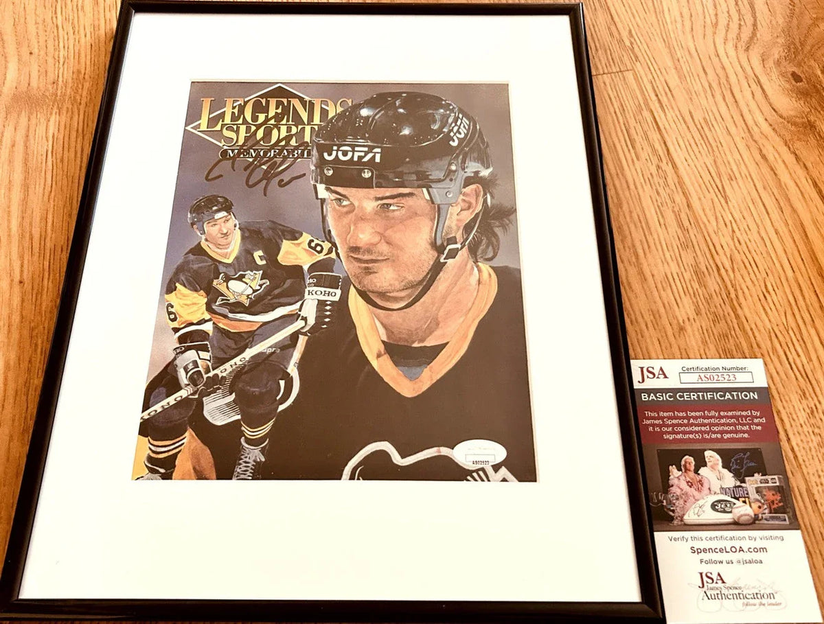 Mario Lemieux autographed Penguins 1992 Legends magazine cover framed JSA - AutographsForSale.com