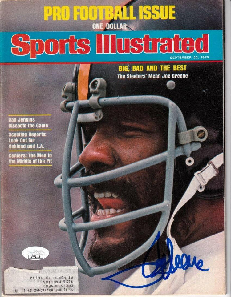 Joe Greene signed Steelers 1975 Sports Illustrated JSA - AutographsForSale.com