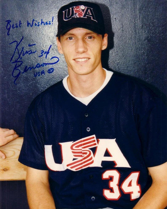 Kris Benson signed US team 8x10 photo inscribed Best Wishes - AutographsForSale.com