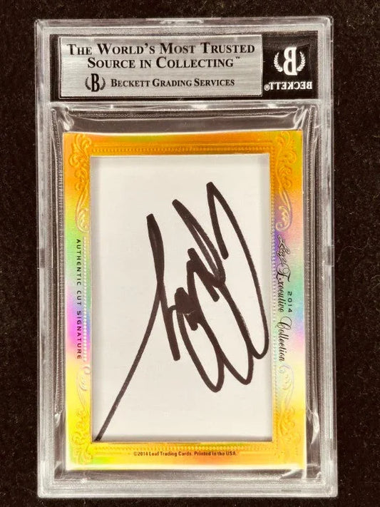 Phil Mickelson & John Daly 2014 Leaf Masterpiece Cut Signature certified signed golf card 1/1 JSA - AutographsForSale.com